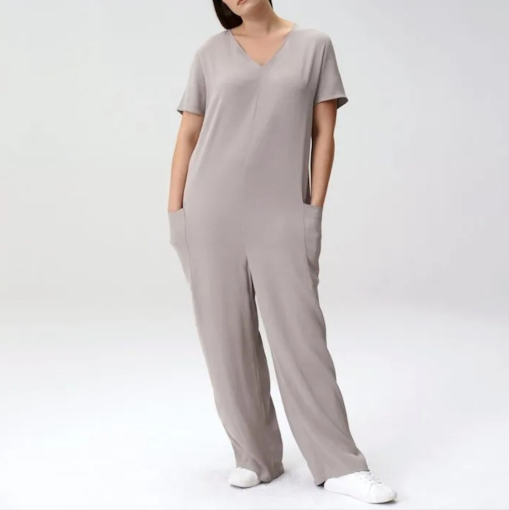 Universal Standard Beige Wide Leg Jumpsuit